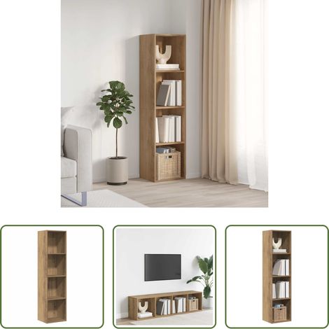 Meuble tv - Bibliothèque/Meuble TV chêne artisanal 36x30x143 cm (1/5)