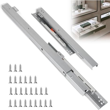 1 Paire Rail au Sol Coulissant 40 cm Glissières pour Tiroirs (1/5)