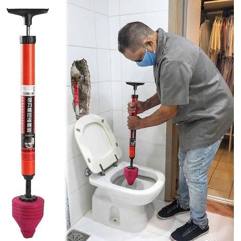 Déboucheur de toilettes haute pression. ventouse et furet en acier inoxydable pour le nettoyage des canalisations. qualité professionnelle (1/5)