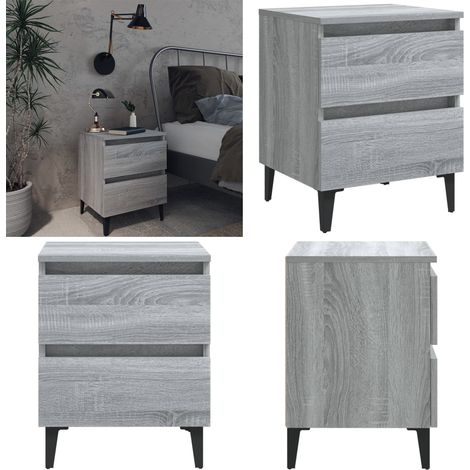 Table de chevet avec pieds en métal Sonoma gris 40x35x50 cm - table de chevet - tables de chevet - Home & Living (1/5)