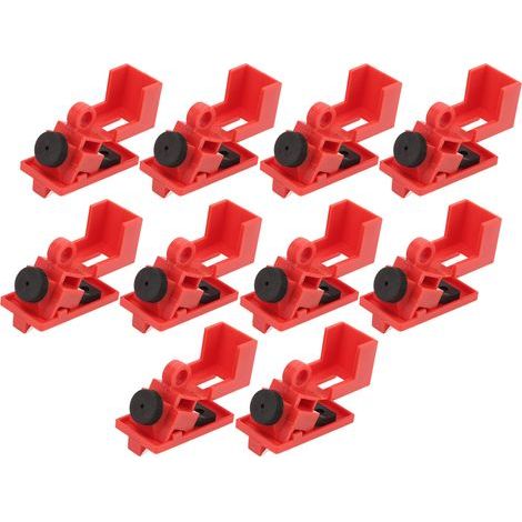 Dispositif de verrouillage de disjoncteur, 10 pièces, pince sur interrupteur d'alimentation, verrouillage en plastique technique pour poignée de moins de 16.5mm. (1/5)