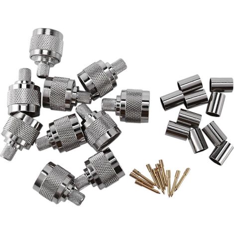 Lot de 10 connecteurs mâles de type N 50-5 N pour câble coaxial RF LMR300 (référence 5D-FB N-50J-5). (1/5)