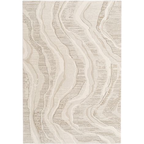 BOBOCHIC - Tapis poils courts DUNE motif abstrait 200x290 Beige (1/5)