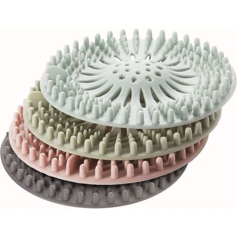 Set di 4 raccoglicapelli in silicone per scarichi doccia, protezioni per scarichi doccia, lavandini e cucine - accessori per bagno e cucina (1/4)