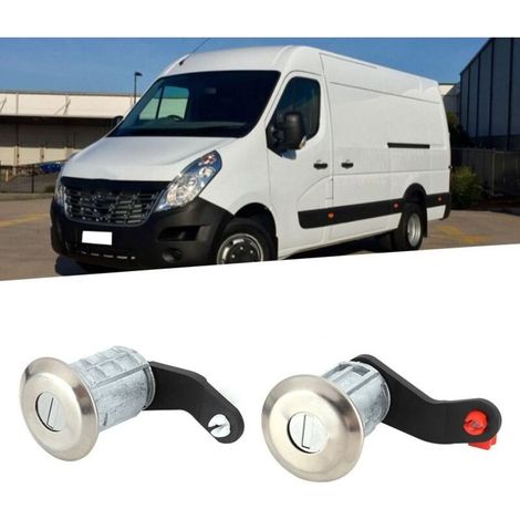 Trywise Cylindre de serrure gauche droite cylindre de serrure de porte avec 2 clés 7701470944 adapté pour Remplacement pour Master 1998-2016 serrure renault master, cylindre de serrure renault master (1/4)