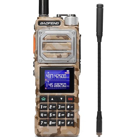 Radio Amateur tri-Puissance Portable, Radio Longue portée 10W, récepteur multibande UHF VHF FM Air, Batterie 5200mAh, Charge de Type C, antenne col de Cygne (1/5)