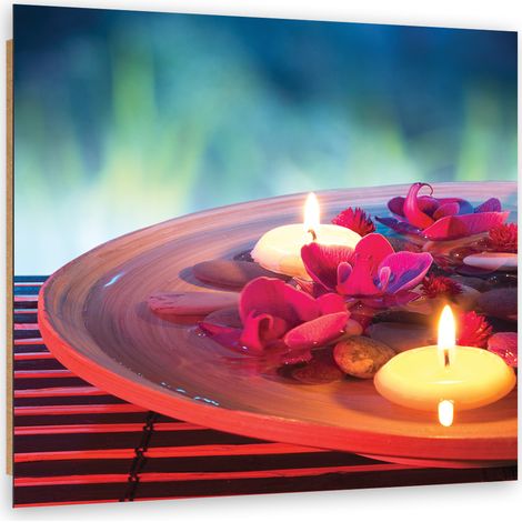 Quadro deco panel, Fiori galleggianti e pietre zen - 40x40 (1/5)