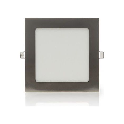 Pannello led quadrato 12w acciaio satinato nichel incasso Faro faretto Downlight luce bianca (1/5)