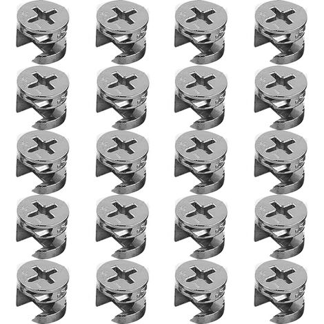 20 Stück Exzenter Möbelverbinder 15x12mm Möbelverbinder aus Zinklegierung für Schränke, Schubladen und Kleiderschränke - Robuste und Rostbeständige Möbelverbinder für eine Langlebige Montage (1/5)