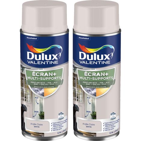 ECRAN+ MULTI-SUPPORTS EXTERIEURE Satin - Lot de 2 aérosols en phase aqueuse - Argile Claire 400 ml - Dulux Valentine
