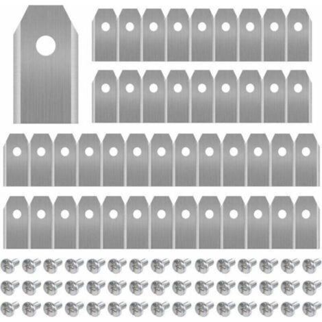 45 lames en titane pour toutes les tondeuses robotisées Husqvarn/Automower/Yardforce/Gardena (3g-0,75 mm) avec 45 vis, lames de rechange pour les modèles 105, 310, 315, 320, 420, 430x et r40i. (1/4)