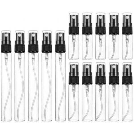 15pcs Vaporisateur Parfum Vide Rechargeable Mini Bouteille Spray Verre pour Échantillon de Parfums, Vaporisateurs Cosmétiques,(3ml,5ml,10ml) Noir (1/4)