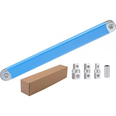 Extension Bar Set - Offset Ratchet Extension Bar - For Tight Spaces - Includes 1 4 3 8 1 2 Inch Drive Adapters - 5 Pieces (1/5)
