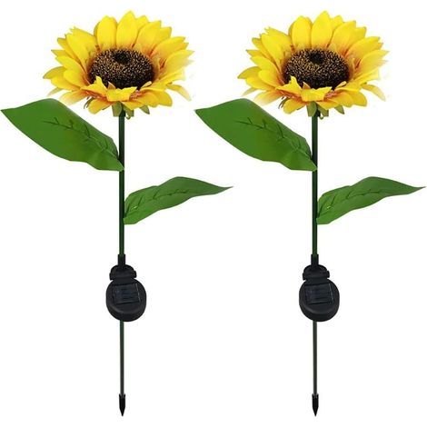 Juego de 2 luces solares para exteriores, ideales para jardín, patio, césped o camino. (1/5)