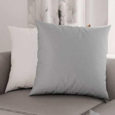 Lot de 2 Taies d'oreiller de Lit 50x30 cm, Housses de Coussin Unies Double Face Blanc Gris Clair, Taie Oreiller 100% Microfibre Hypoallergénique (1/3)