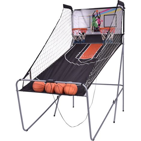 Gioco arcade da basket 202 x 107 x 205 cm 8 modalità di gioco adatto alle famiglie design in acciaio grigio 200019499