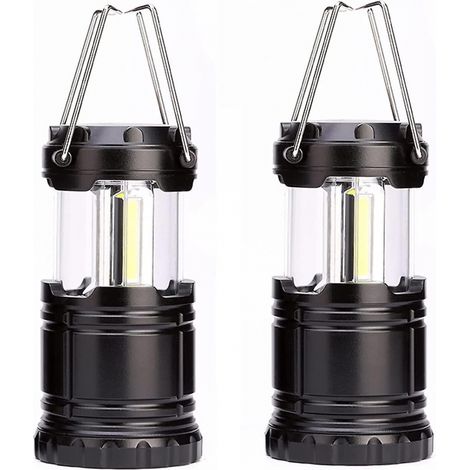 BEBUSINGOTO 2er-Pack tragbare LED-Campinglaternen mit Klapphaken für Hurrikane, Notfälle, Häuser, Schuppen und mehr (1/5)