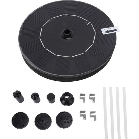 Fontana per uccelli sospesa Toivize - Pompa solare - Fontana decorativa da giardino, in metallo nero, diametro 25 cm, con 7 ugelli (1/5)