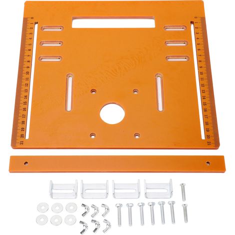 Plaque de base pour machine de découpe 28 x 25 cm, coupe oblique, insert de support pour machine à découper le bois, compatible avec moteur de 4 pouces. (1/5)