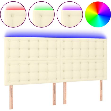 Maison Exclusive - Testiera a LED Crema 160x5x118/128 cm in Similpelle (1/5)