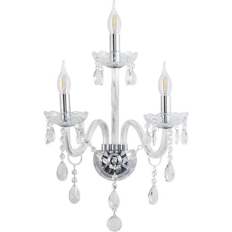 Lámpara de pared triple tipo candelabro Cristallo 3x40W E14 Candellux (1/2)