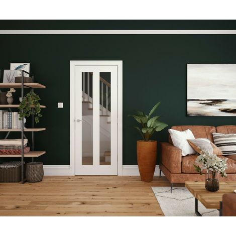 Shaker 2 Panel White Primed Glazed Door 1981 x 838mm