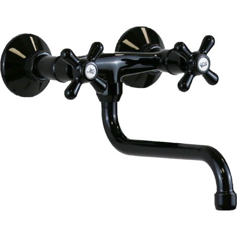 Grifo de fregadero de cocina montado en la pared en negro Gattoni 7550/RE0N  Negro (1/4)