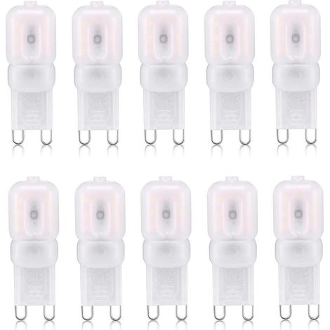 Lampadina LED G9, luce bianca calda, 3000 K, 3 W, 220 V, non dimmerabile, confezione da 10 (1/4)