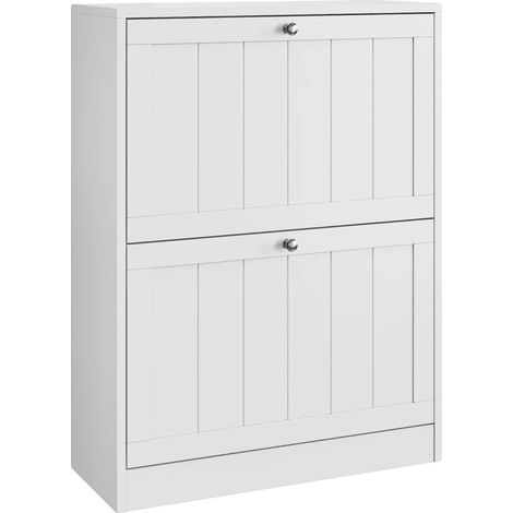 Schuhschrank, platzsparendes Design, stilvolle Aufbewahrungslösung, Weiß (1/2)