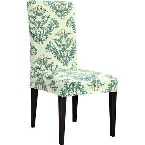 Housse de chaise de salle à manger extensible et lavable, motif floral imprimé (1/5)