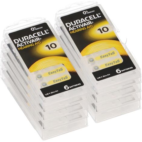 60x Duracell Hörgerätebatterie DA10 Zn 1,4V Hearing Aid (1/5)