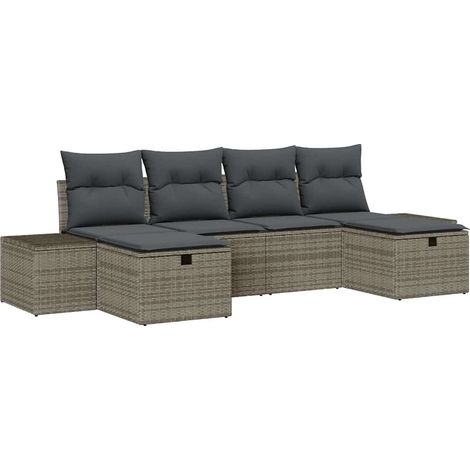 Maison Exclusive - Gartensofa-set mit Kissen mit Speicher 6 pcs G