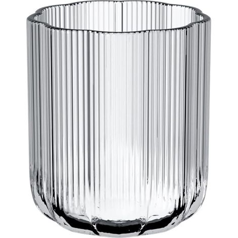 Vase Transparent, résistant au Lave-Vaisselle, soufflé à la Bouche, Fait Main, Forme Fleur, décoration Appartement, ou Salle à Manger, Verre (1/5)