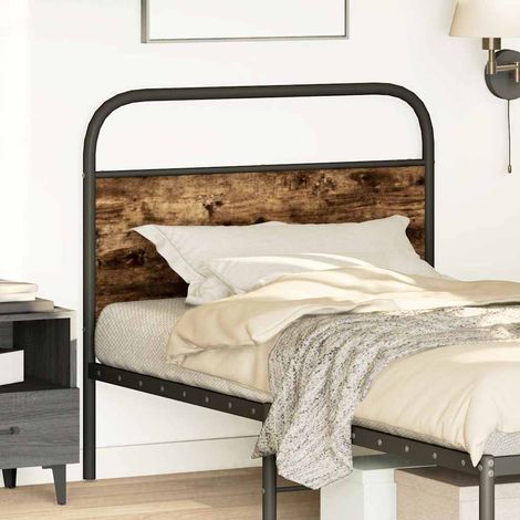 Tête de Lit Armoire de Tête de Lit - de remplacement chêne fumé 90 cm acier et bois d'ingénierie fr22341 (1/5)