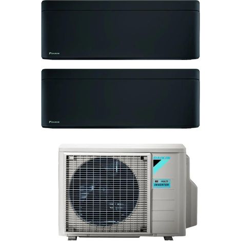 Daikin Bluevolution Dual Split Inverter Klimagerät Serie STYLISH TOTAL BLACKWOOD 7+7 mit 2MXM40A R-32 Wi-Fi Integrated 7000+7000 Farbe Schwarz Italienische Garantie