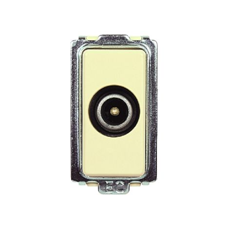 Modulo spina per antenna TV Ø 9,5 mm, serie Tondò, bianco, compatibile con serie BTicino Magic - Elettrocanali ECL25481M (1/2)