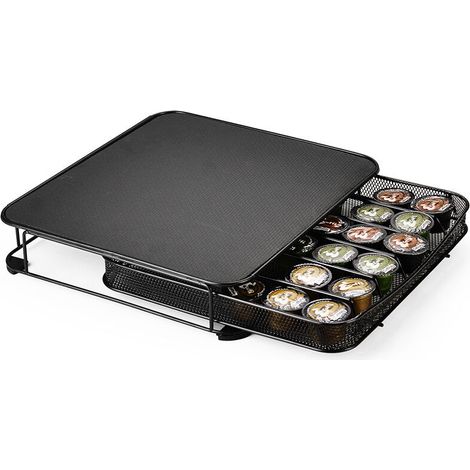 [JAMAIS UTILISÉ]Porte Capsule, Support Range Dosette/Capsule de Café, Tiroir Capsule avec Surface Anti-Vibration - 36 Capsules Capacité, Noir(3229) (1/4)