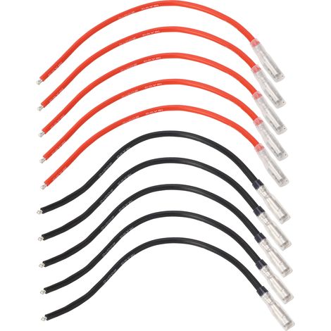 10 Stück 4 mm RC-Motorkabel mit rot/schwarzem Bananenstecker 16AWG für Axial SCX10 (1/5)