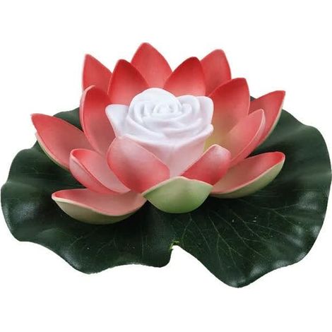 Lumière de Lotus, décoration de Bassin Flottant Solaire Fleur de Lotus LED changeant de Couleur de Fleurs Nuit Lampe de lumière pour Pool Party Garden House--rouge (1/2)
