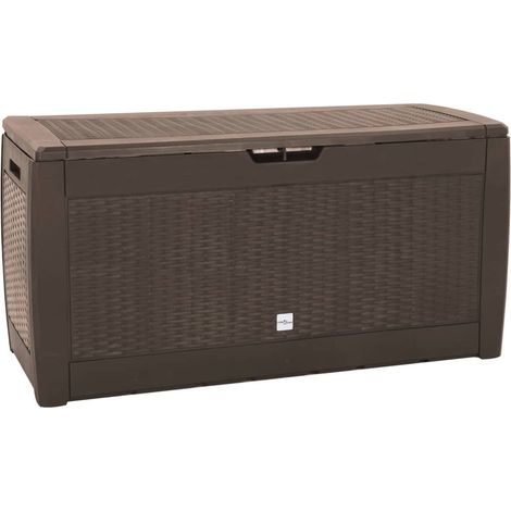 Baule da giardino marrone 119 x 48 x 60 cm polipropilene 020013135