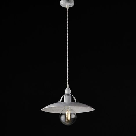 Industrieller minimalistischer Eisenweiß-Silber-Kronleuchter 30x h14 cm