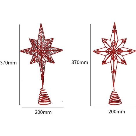 Étoile de Noël pour sapin, scintillante, couleur lumineuse, antirouille, ornement 3D ajouré (1/5)