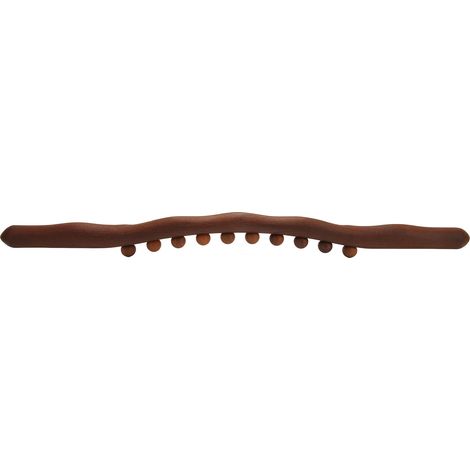 Bâton de massage à rouleau en bois de hêtre carbonisé à dix billes, bâton de raclage universel pour tout le corps, drainage des méridiens, massage abdominal et raclage du ventre. (1/5)