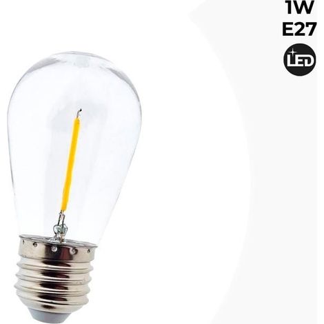 Bombilla LED E27 S14 Transparente De 1W (1/5)