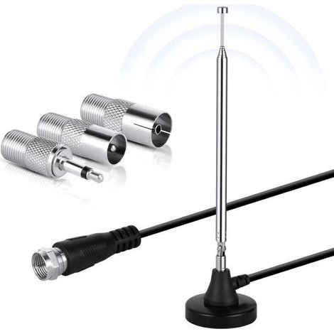 Antenne Radio DAB Intérieure 3 Mètres pour Système Hi-Fi – Antenne FM Télescopique avec Base Magnétique pour Amplificateur Stéréo et Home Cinéma (1/4)