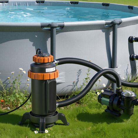 Jiubiaz Chauffage de piscine Échangeur thermique 3 kW Piscine Chauffage de piscine Chauffage de piscine