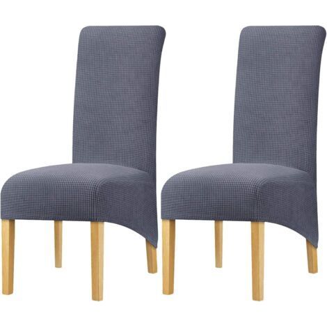 Housse de chaise en polaire extensible, grande taille, épaisse, à dossier haut, pour salle à manger, cuisine, banquet, dé (1/5)