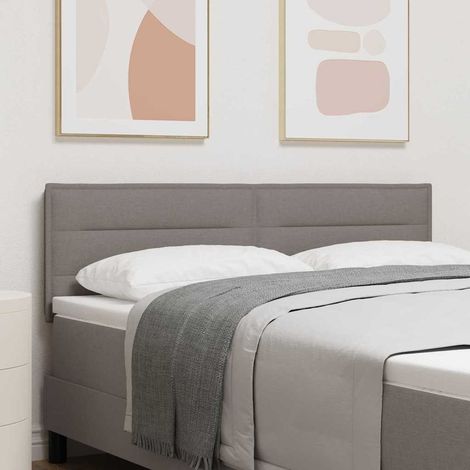 LED Kopfteil mit LED-Lichtleisten Taupe 144 cm Stoff (1/5)