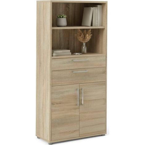 Dmora - Kommode Albidona, Wohnzimmerbuffet, Wohnzimmer-Sideboard, Moderne Küchen-Speisekammer, 89x40 h186 cm, Eiche