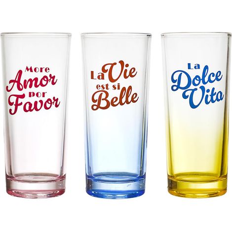 Lot de 3 Verres Colorés "Dolce Vita" 22cl Multicolore (1/5)